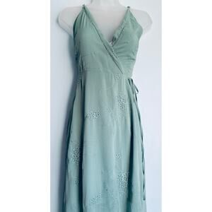 ASTR The Label Embroidered Floral Wrap Maxi Dress Medium